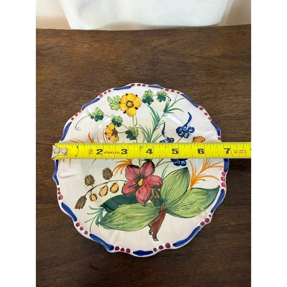 VTG Capri‎ Italy Set FOUR Floral Stoneware 7